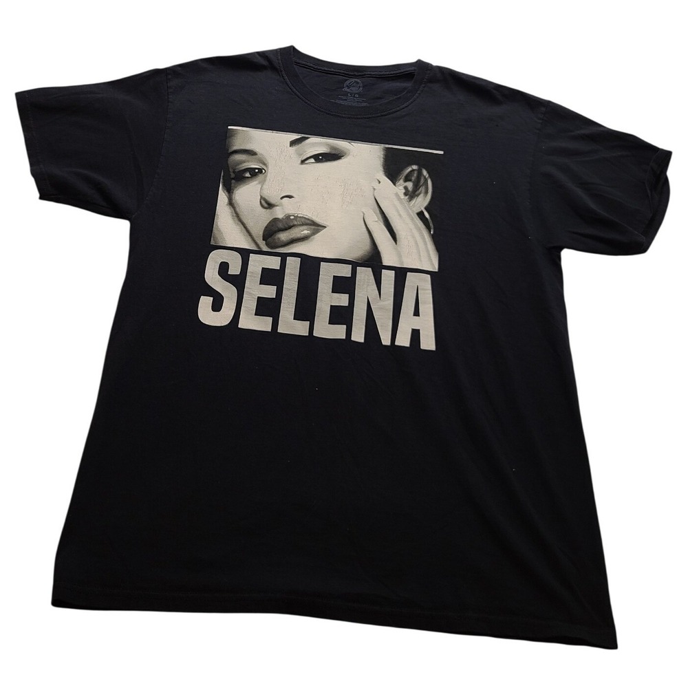 Selena Quintanilla Graphic T-Shirt Black Short Sleeve Cotton Mens Large 2019